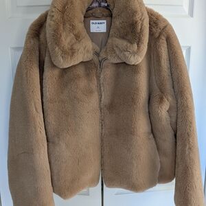 Old Navy Warm Tan Faux Fur Coat